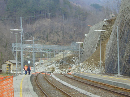 Consolidamento movimento franoso su linea ferroviaria